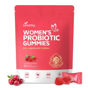 Probiotic Gummies 60ct Vegan Cranberry Flavor 5 Billion CFUs per Serving for Body Odor & Balance Support - Dietary Supplement, Healthcare, Vitamin