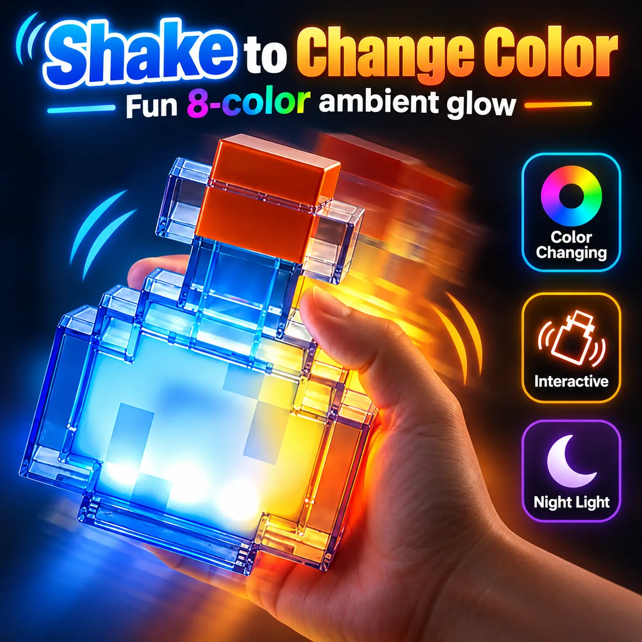 Color Changing LED Potion Bottle Lamp, 8-Color Ambient Mood Light, Fantasy Desk & Bedroom Decor, Unique Birthday Gift for Teens, Boyfriend & Fantasy Lovers perfect christmas