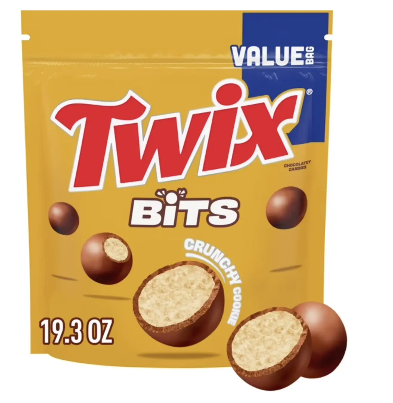 Twix Bits Crunchy Cookie Chocolatey Candy, Value Size, 19.3 oz.