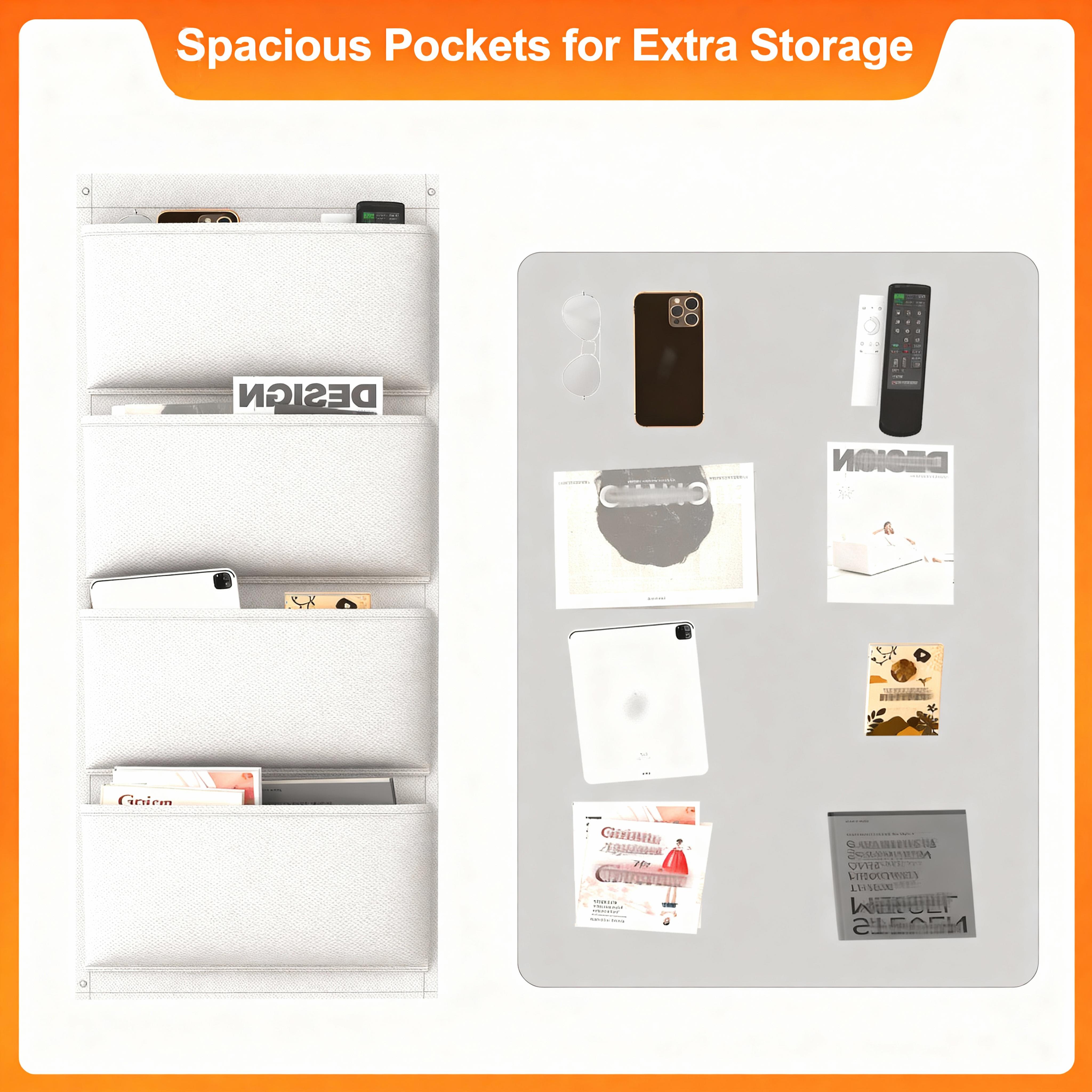 [with Free Gifts] Raybee LED Nightstand with Charging Station, Set of 1-2 Side Table with 5 Dresser Drawers, Tall LED Nightstands with USB Ports & Outlets, White End Table with Side Bag & Storage Shelf, Bedroom Furniture, Cabinet