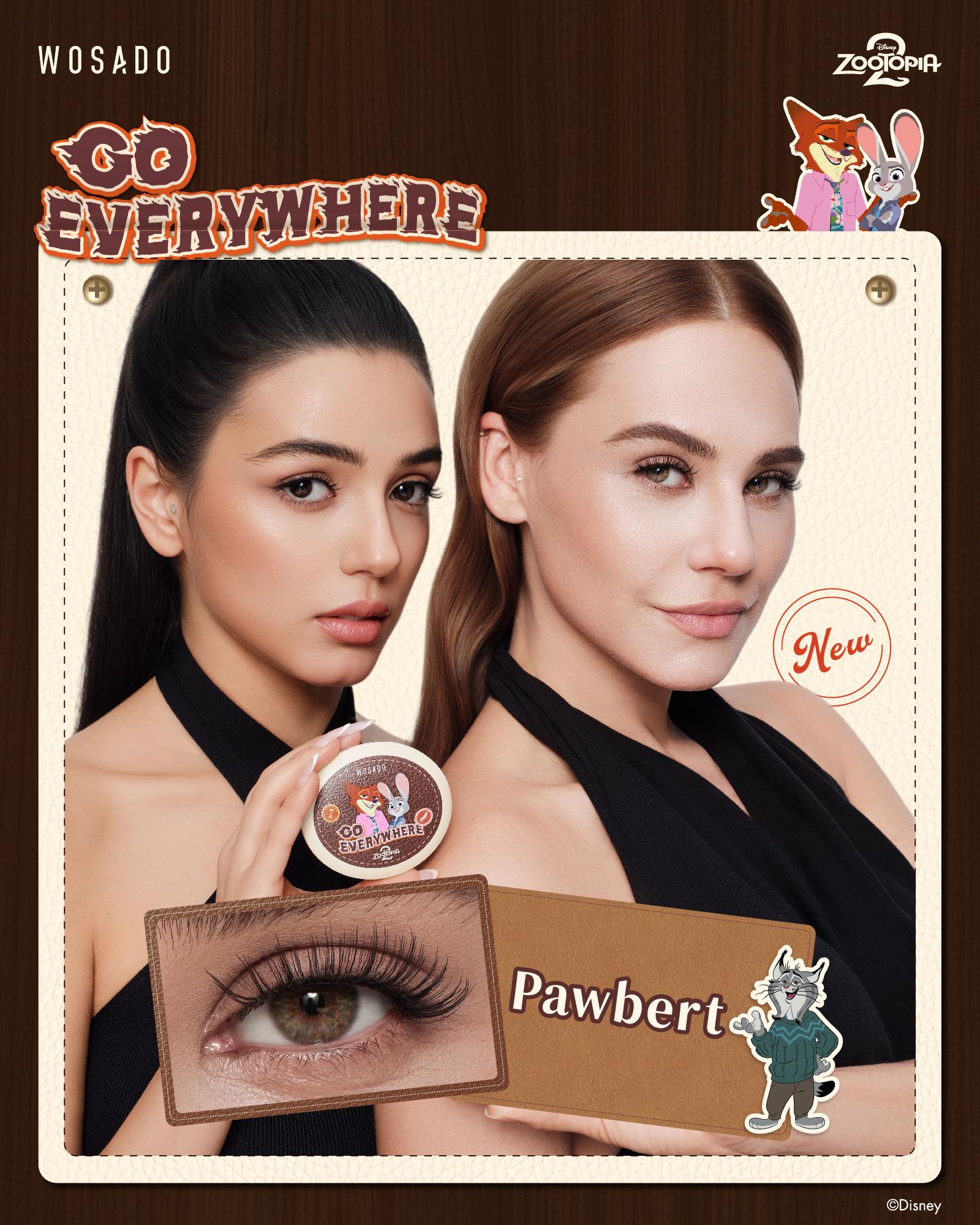 WOSADO Zootopia II Limited Edition Soft Magnetic Eyelashes All-in-One Box Waterproof Reusable Glue-Free Makeup Cosmetic Natural Style 4 Pieces Set Storage