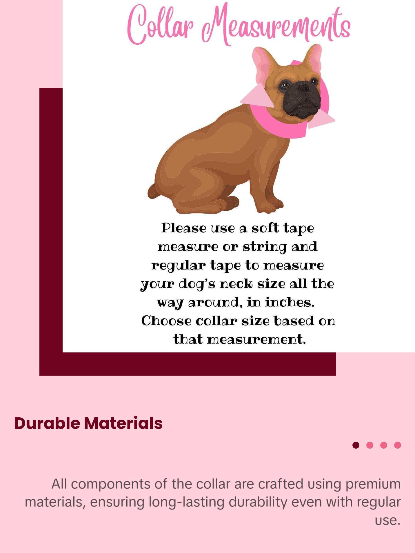 Hot Pink Leopard Print Beaded Dog Collar | Durable Dog Necklace | Rhinestone Bead Collar For Dogs