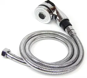 Shampoo Bowl Sink Hose with Sprayer,Salon Hose Spray Head Attachment for Vacuum Breaker,Shampoo Bowls Hose for Salons Sink,1/4" (Stainless)