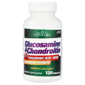 21st Century Glucosamine & Chondroitin Plus Hyaluronic Acid + MSM, 120 Tablets