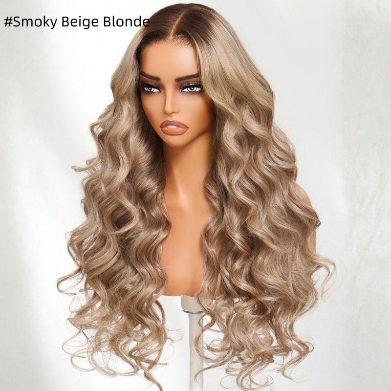 New In| UNice Glueless Smoky Beige Blonde /Auburn Brown Loose Wave Wig with Drawstring Pre Cut 13x4 HD Lace Frontal Human Hair Wigs Natural Haieline for Beginners Friendly #SpringStatements