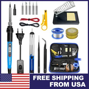 80W Electric Soldering Iron Kit, Welding Gun with Solder Wire and Desoldering Pump, Complete Tool Set for DIY, Electronics Repair, and Hobby Projects Heavy Duty