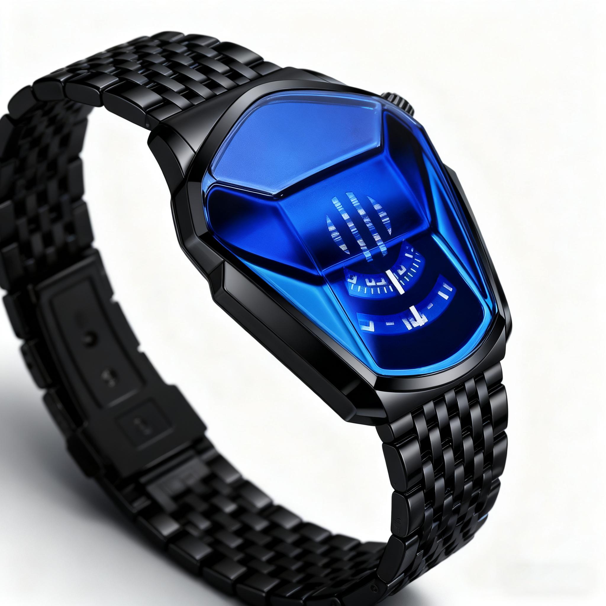 Men's Stainless Steel Chronograph Watch Racing Sport Style Quartz Wristwatch Water Resistant For Casual Business Wear