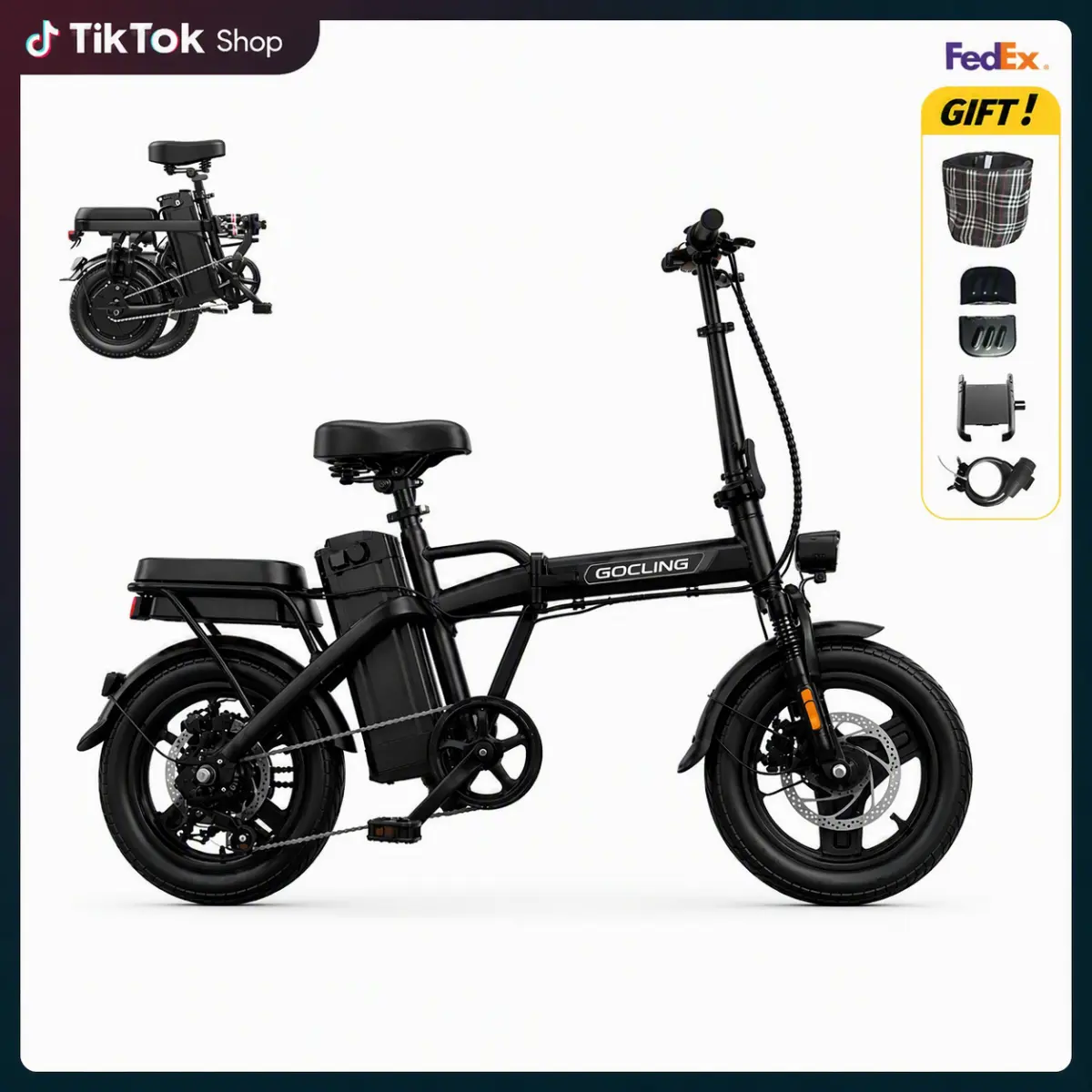 Lightweight Folding Bike for Adults, Urban Commuter Ebike with 500W Brushless Motor (1000W Peak), 14-Inch Tires, UL2849 Certified, Brushless Design, Folding Commuter Ebike, Suspension Ebike tiktokshopbacktoschool