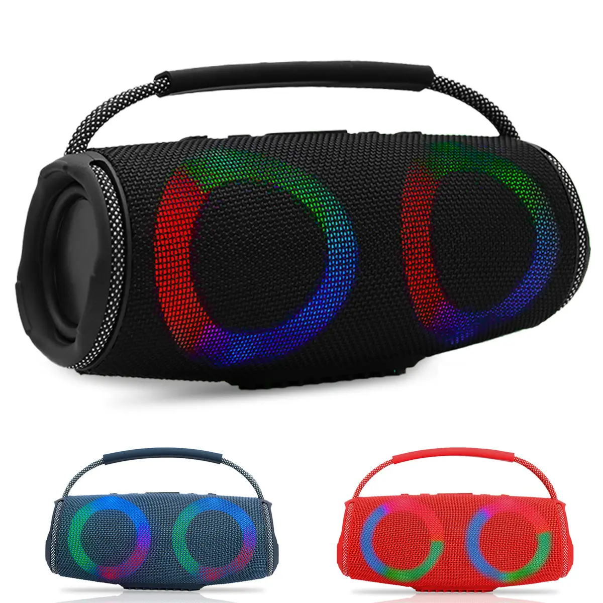 Portable USB Rechargeable Bluetooth Audio Speaker, Wireless Boombox with Built-in RGB LED Lights for Indoor, Outdoor Camping Party Music Play, Usb Rechargeable Speaker, Stereo,back to school,back to school haul