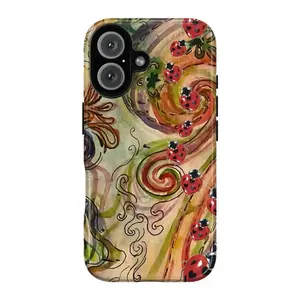 JIACC Whimsigothic Ladybug Pattern Phone Case For iPhone 17 ProMax Plus Air 16 15 14 13 12 11 X XR & SamsungS25 S24 S23 S22 Ultra, Best Gift, Aesthetic Heart Wing Insect Collage, Goblincore Ladybug Tough Case, Fairycore Ladybug