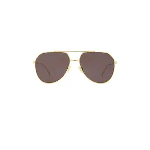 Bottega Veneta Aviator Sunglasses in Gold & Grey