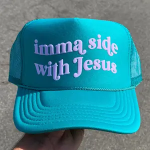 Imma Side With Jesus Puff Print Trucker Hat Trendy Unisex Hats