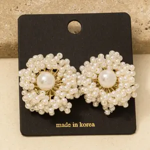 Pearls in Bloom- Pearl Floral Cluster Stud Earrings