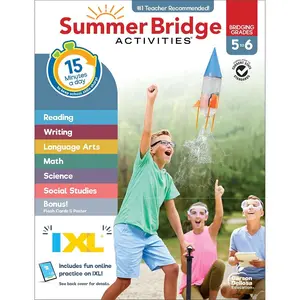 Summer Bridge Activities 5th Grade Workbooks to 6th Grade Workbooks All Subjects, Math, Language Arts, Science, Social Studies, Fitness 6th Grade Workbooks All Subjects With Flash Cards, eBooks & More Paperback – February 10, 2025