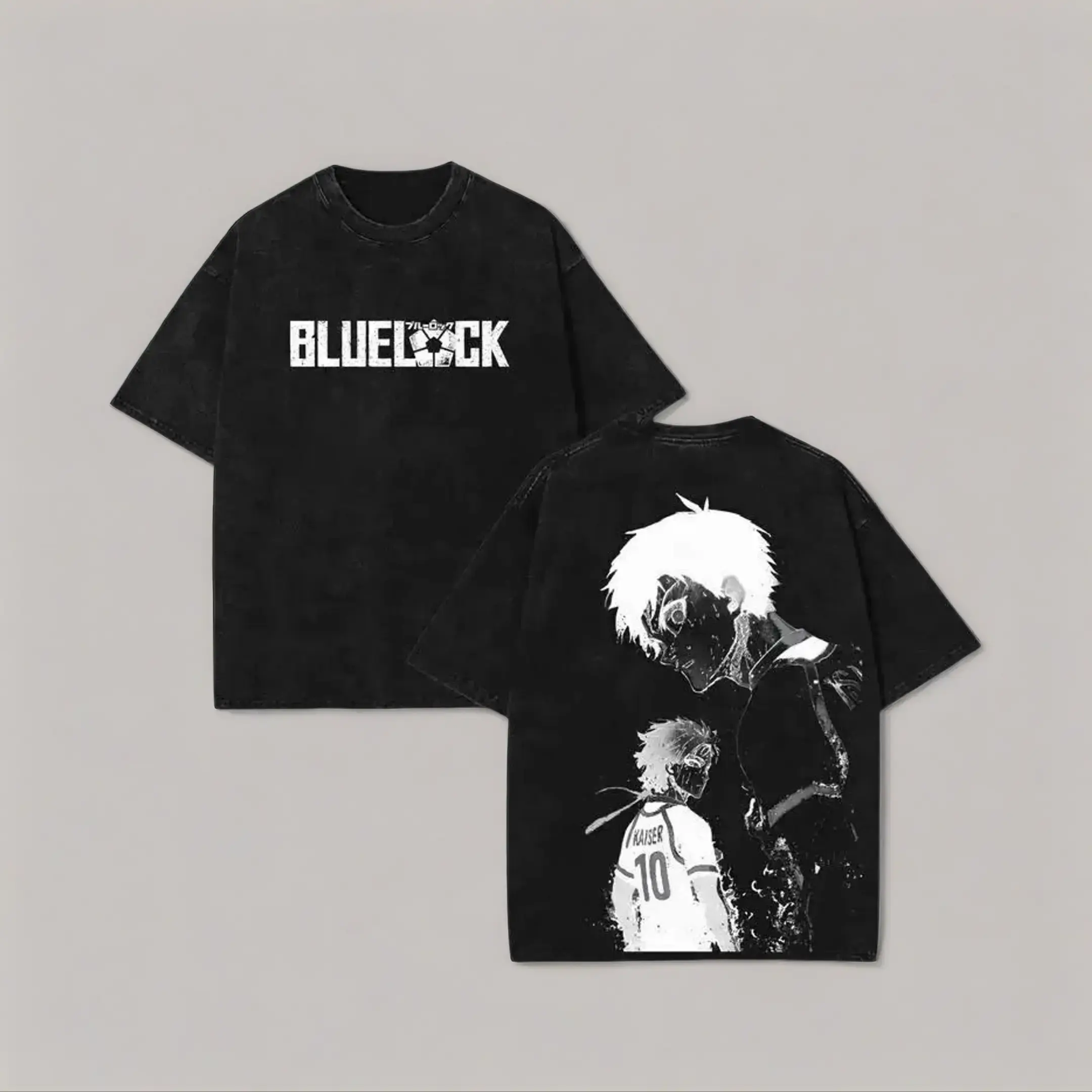 valentine shirts KAISER x ISAGI Blue Lock Anime Double Printed Vintage Washed Tee Unisex Oversize Anime Manga Washed Heavyweight Cotton T-shirt, Gift For Anime Fan, Anime Lover Fit Everyday
