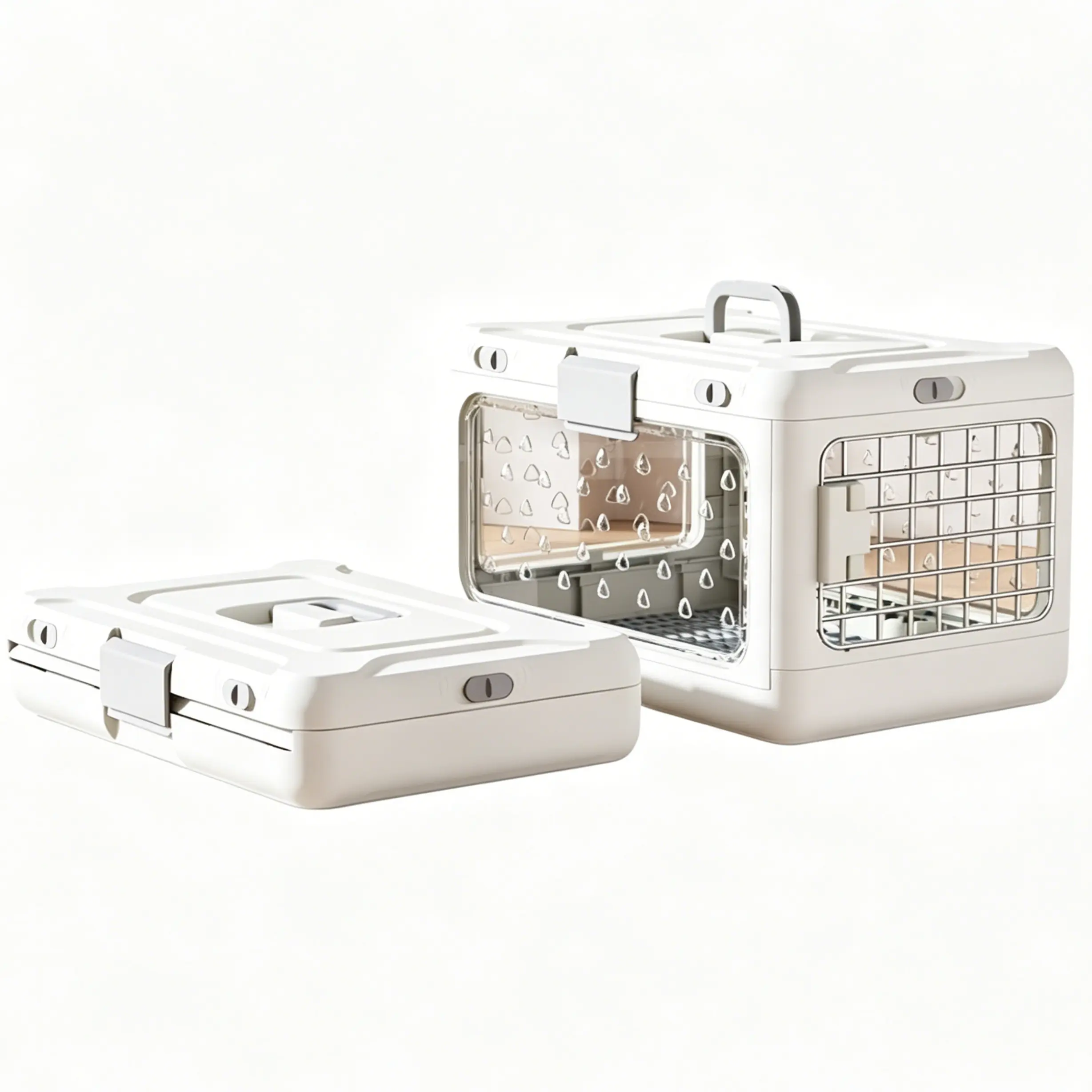 Transparent Foldable Pet Carrier, Portable Travel Handbag, Large Space Cat Transport Box for Outdoor & Car Use, 16 lbs Pet Carrier for Large Cat & Small Dog Travel Bag Puppy Carriers Foldable Portable for OutdoorCat House, Pet Safety Carrier sohochic