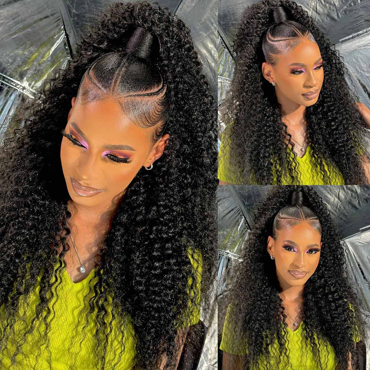 OQ HAIR Water Wave Ponytail InvisiFit Strap Cap With Clip In 100% Human Hair Ponytail Hair Kinky Straight Ponytail Hair Extensions Beginner Friendly