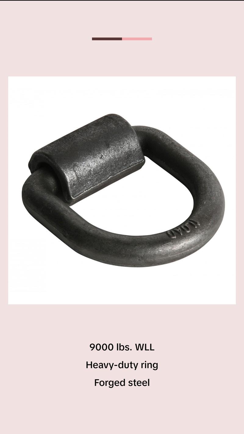 3/4" Forged Weld-On D-Ring - 9,000 lbs.
