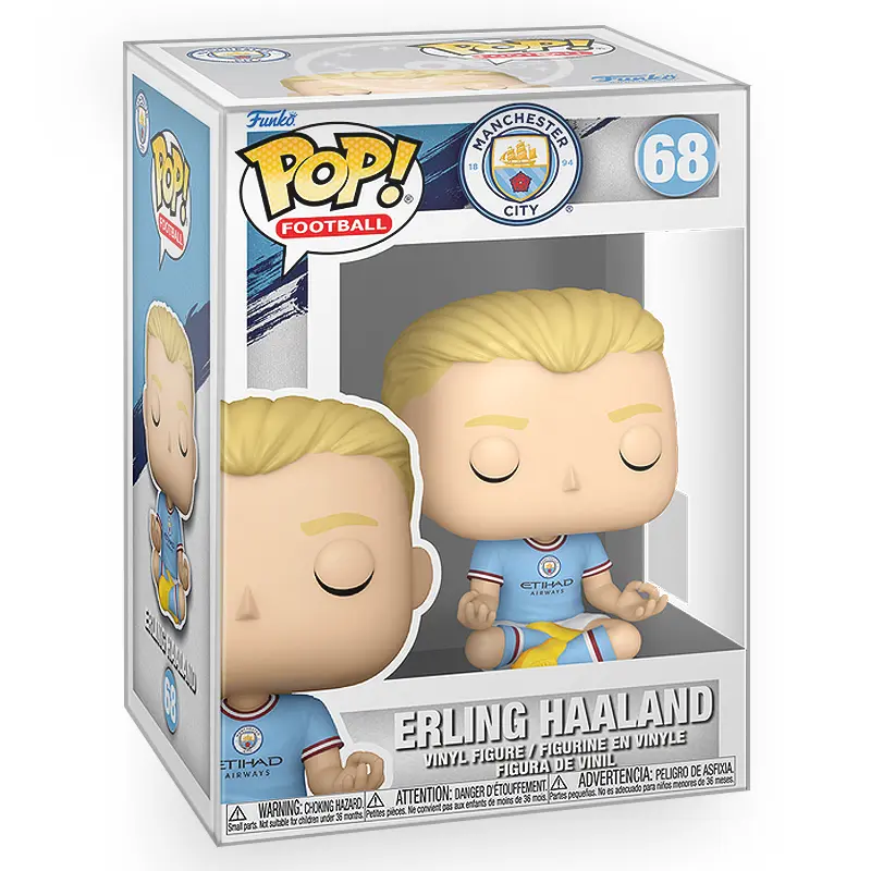Funko POP Football: Manchester City - Erling Haaland Vinyl Figure with Epic Collectibles Premium Box Protector Included