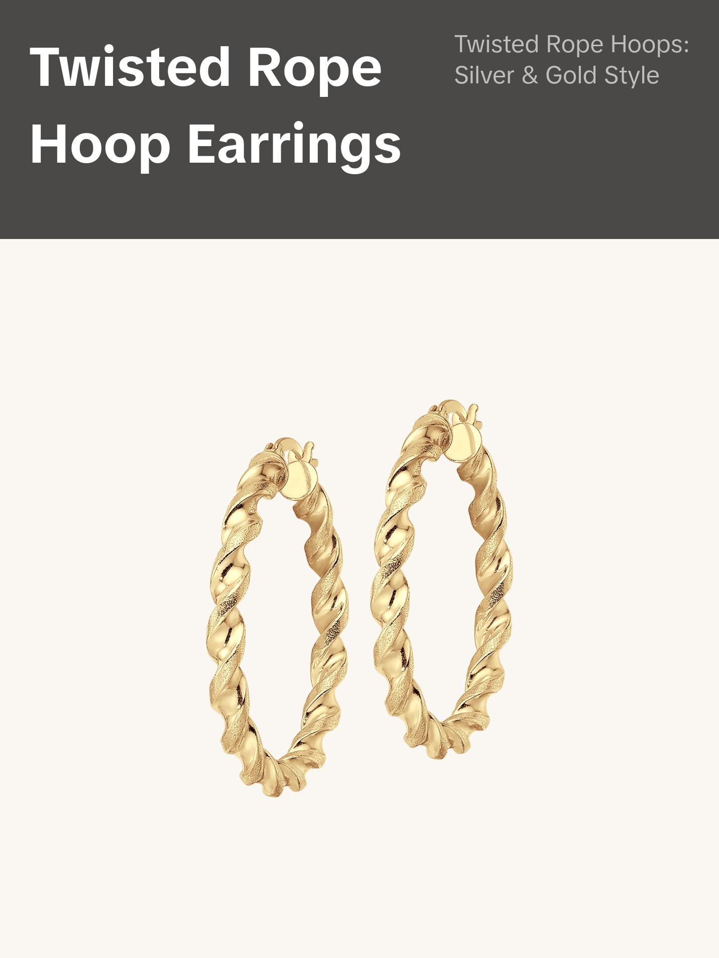 Twisted Rope 35mm Hoop Earrings