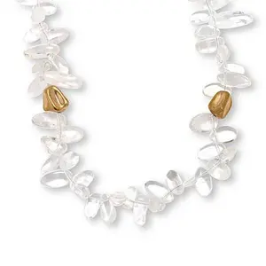 Connie Craig Carroll Jewelry Clear Quartz Goldtone Station Necklace