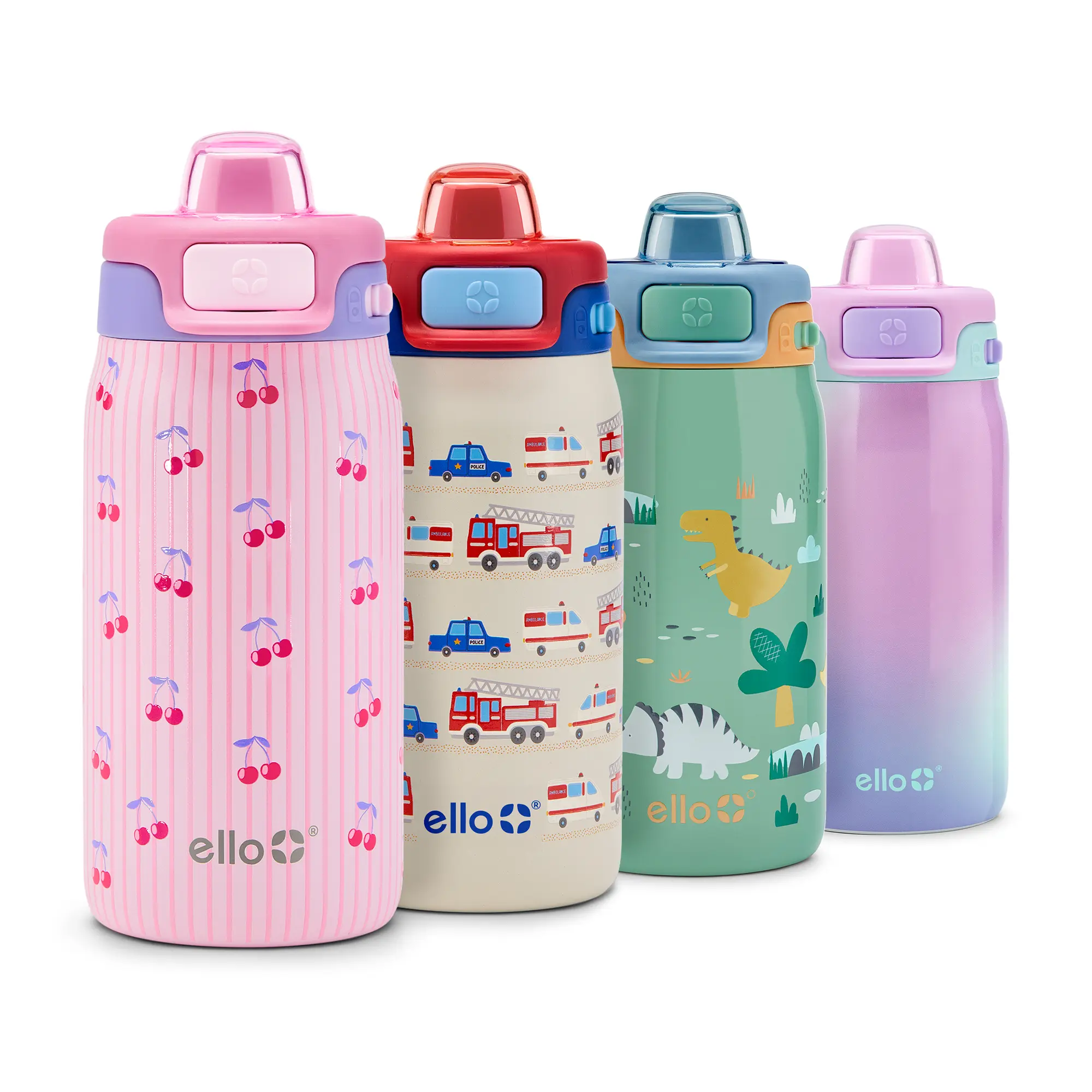 Ello Pop & Fill Kids and Toddler Water Bottle - 12oz, Stainless Steel