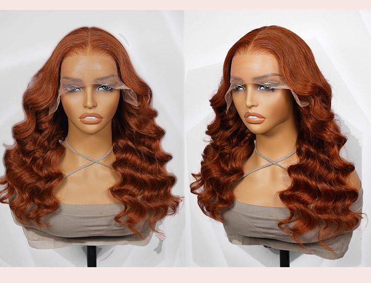 [Spring 2026] Alipearl Hair Copper Color Pre Cut Ready to Go Glueless Wig Body Wave Pre Plucked 5x7 Lace Closure Wig 13x4 Lace Frontal Wig