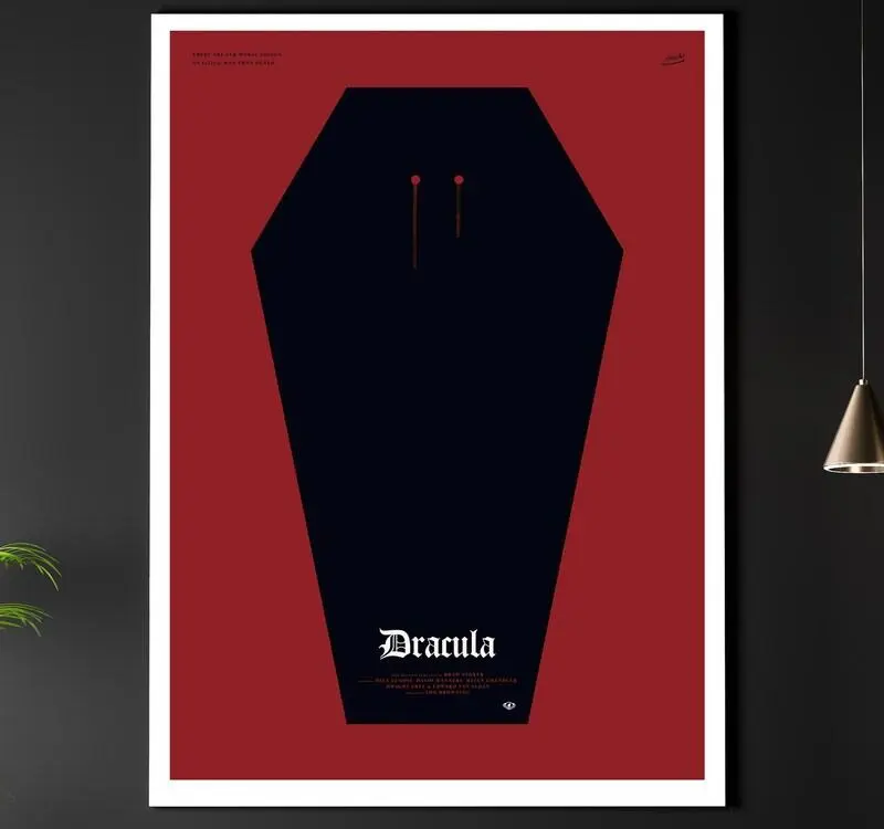 Dracula Vintage Minimalist A3 A4 Art Print | Gothic Home Decor | Luxury Horror Wall Art | Modern Vampire Aesthetic