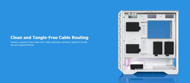 Montech AIR 903 MAX, E-ATX Mid Tower Case, High Airflow, 3x 140mm ARGB PWM & 1x 140mm PWM Fans Pre-installed, Tempered Glass Side Panel, Mesh Front, TYPE-C, Support 4090 GPUs, White