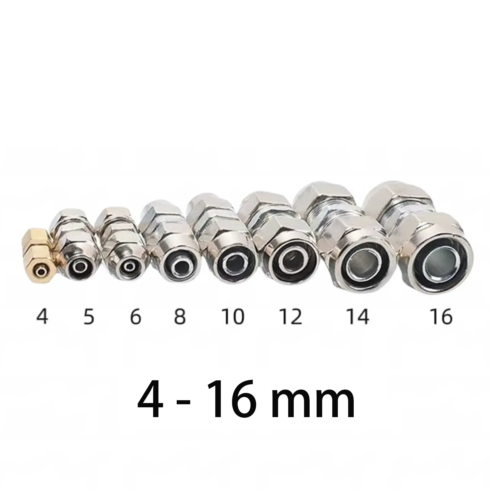 8-Pack Straight Air Line Fittings for Truck, (4-16mm) High-Temp Pneumatic Tubing Quick Release Connectors for Semi Truck, Train & Industrial Air Line