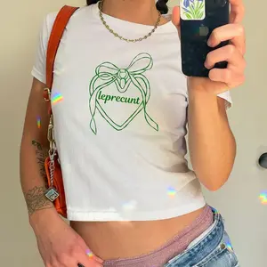 leprecunt baby tee, st patricks day locket crop top, pinterest aesthetic party outfit, sorority sisters matching shirt, lucky charms shirt