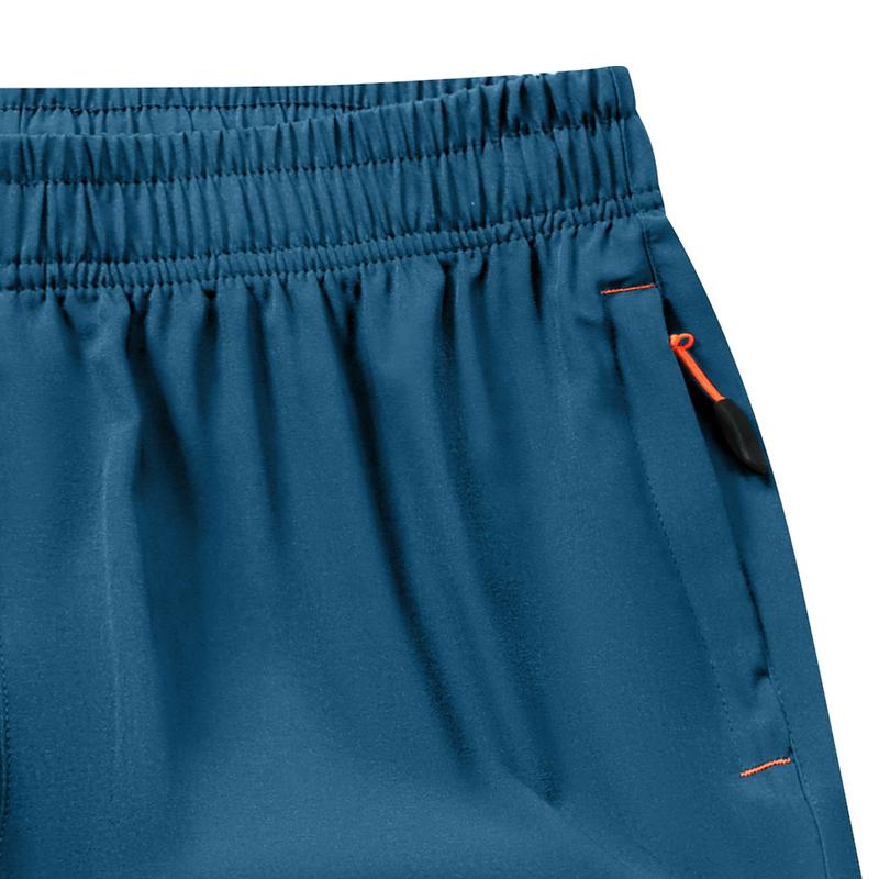 Men's summer sports shorts, breathable quick-dry fabric, drawstring waistband with zipper pockets, lightweight and comfortable, suitable for running, hiking, and everyday outdoor activities