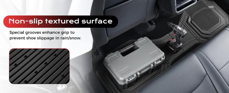 Coverado Deep Dish Car Floor Mats 3PCS - Waterproof All Weather Heavy Duty Protection for Car SUV Truck