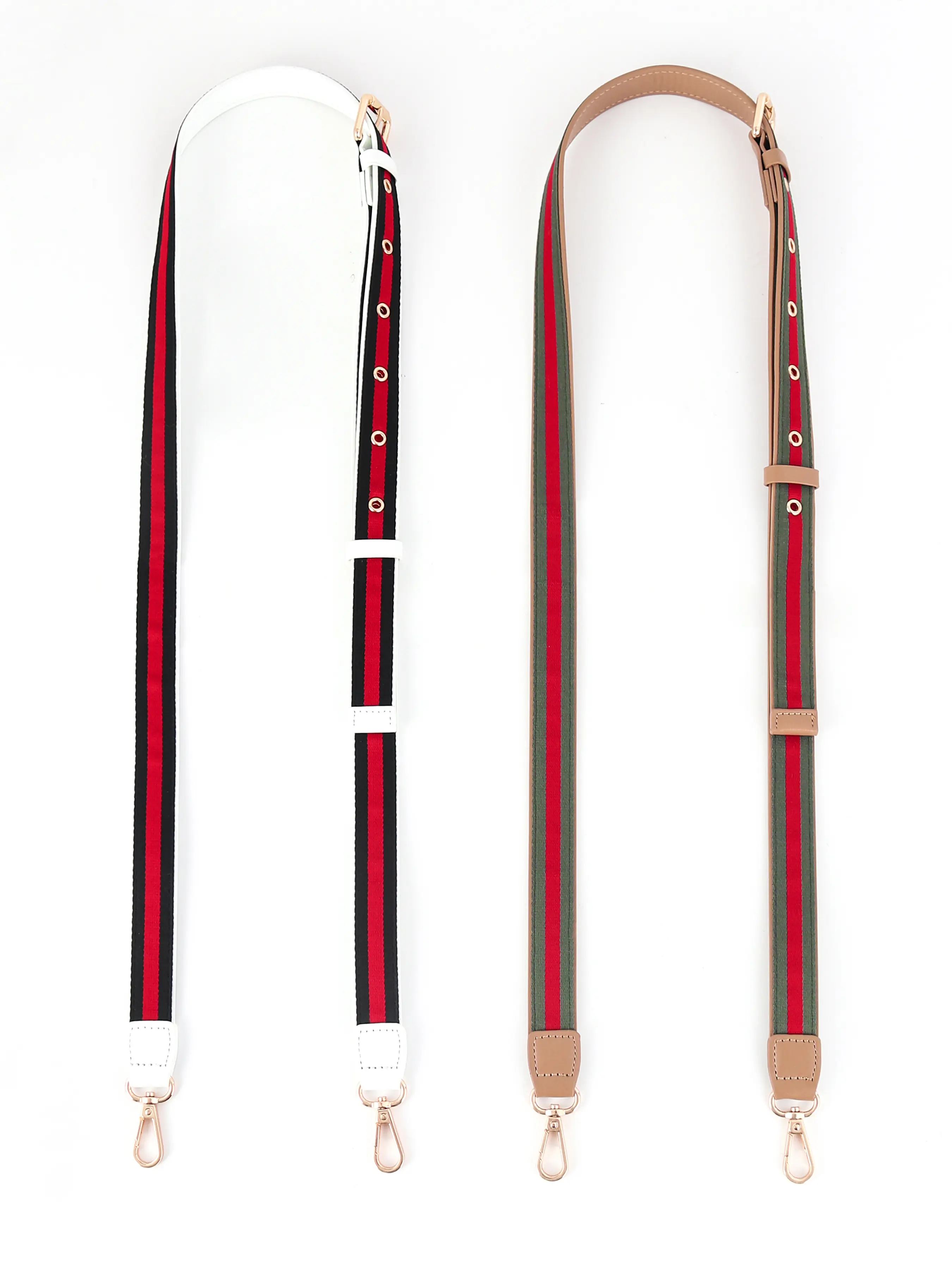 128-150cm multi-hole adjustable high-grade PU leather strap with stripe pattern bag, extended and widened bag modification, replacement of shoulder strap