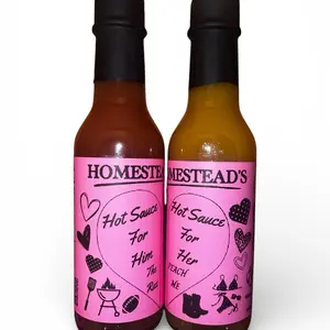 Homestead's Valentine’s Day Gift Set - Vegan Low Sodium Hot Sauce Duo, Mango & Raspberry Spices, Perfect for Him & Her, Guilt-Free Farm-to-Table Flavors Dip