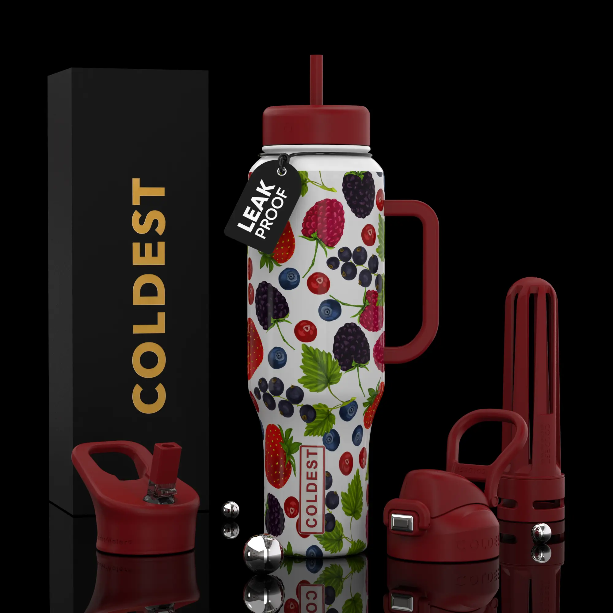 COLDEST 46oz Limitless Ultra v8 Portable Wide Mouth Water Bottle, Available in 32oz and 18oz Sizes
