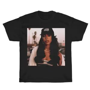 Retro Aaliyah Graphic Unisex Tee 90s Hip Hop Streetwear Vintage Crewneck Top Rap Music Gift For Men And Women