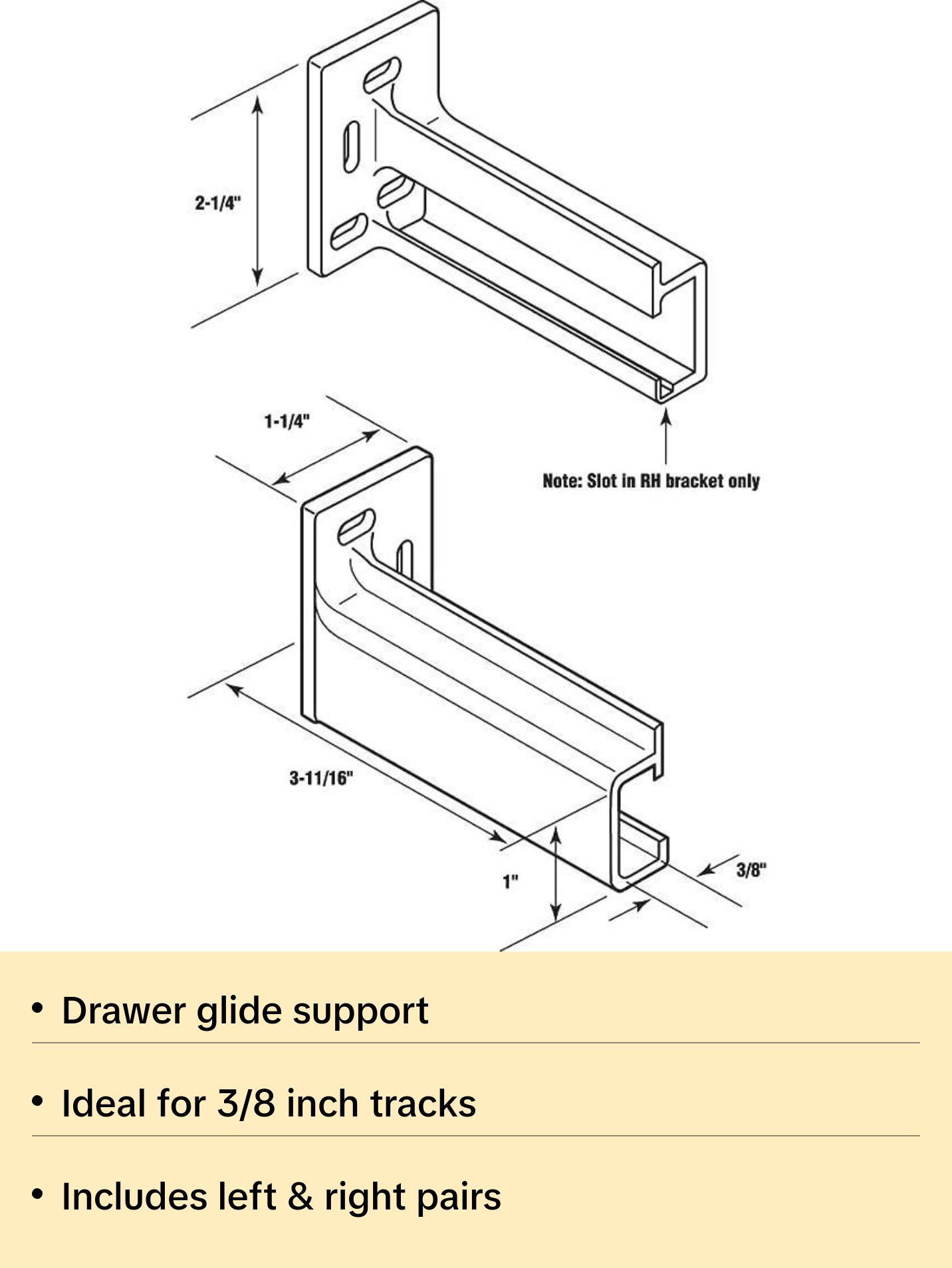 Mobile Home Parts Direct Drawer Track Back Plate, 3/8 In. x 1 In., Plastic, Off-White (1 Pair)