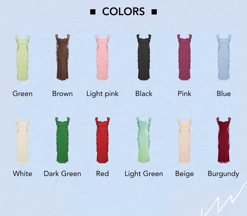 Cider Mesh Ruffle Hem Maxi  Summer Casual Wear Dress