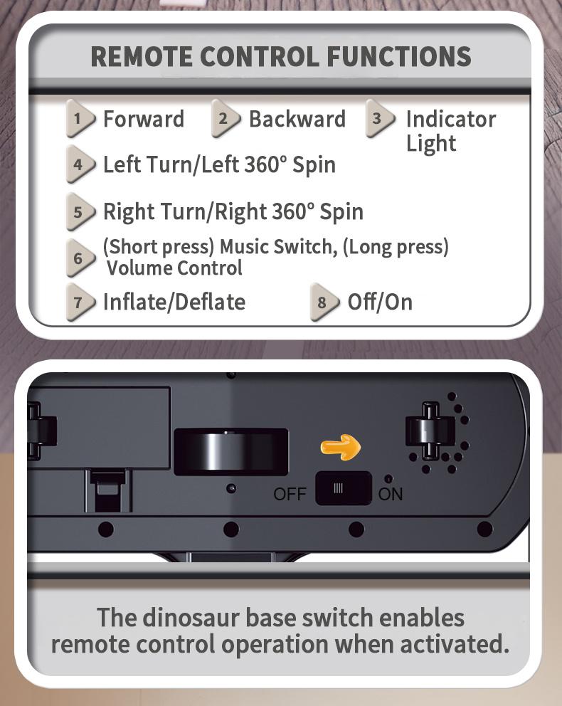 BRRRRT 2.4GHz Remote-Controlled Inflatable T-Rex Dinosaur Toy with Sound & Spinning Features Rechargeable for Indoor & Outdoor Play Green & Brown Options Ideal for Boys Girls and Adults
