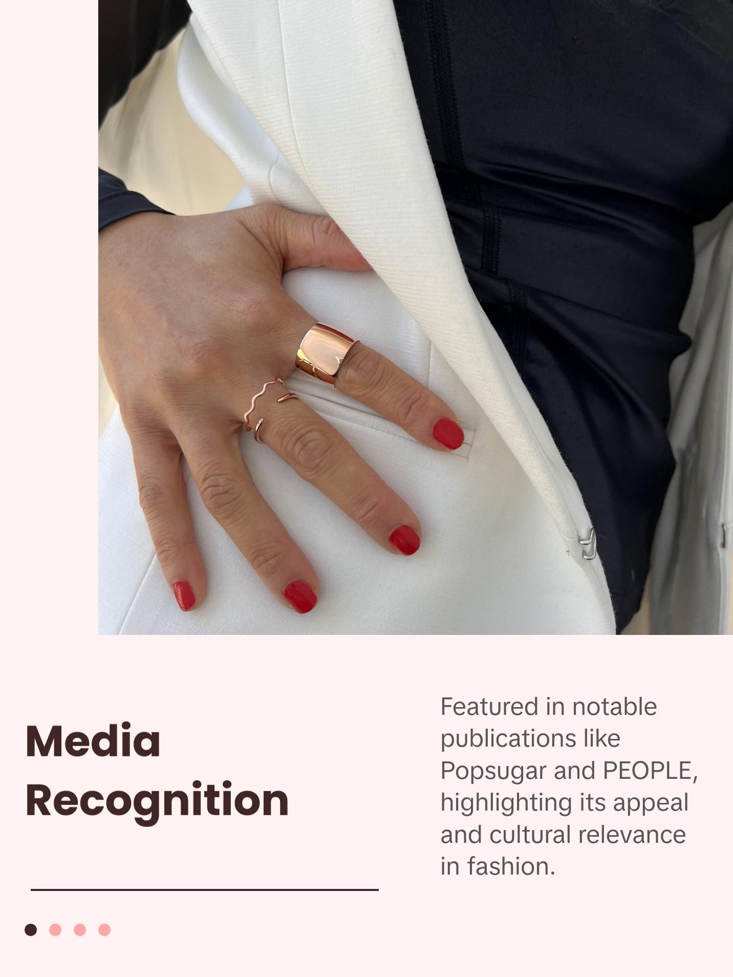 SONIA HOU Noodle Wavy 18K Rose Gold Over Sterling Silver Stackable Ring | S925 Minimalist Trendy | Cute Classic Simple Stackable | Birthday Gift