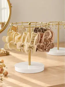 Metal Holder for Claw Clips, Flat Claw Clips,Designed for Organizing Hair Accessories. Idealfor Displaying in Bedrooms, Bathrooms, OrCollege Dorms, Perfect for Women And Girls, in aGolden Finish. Shelves