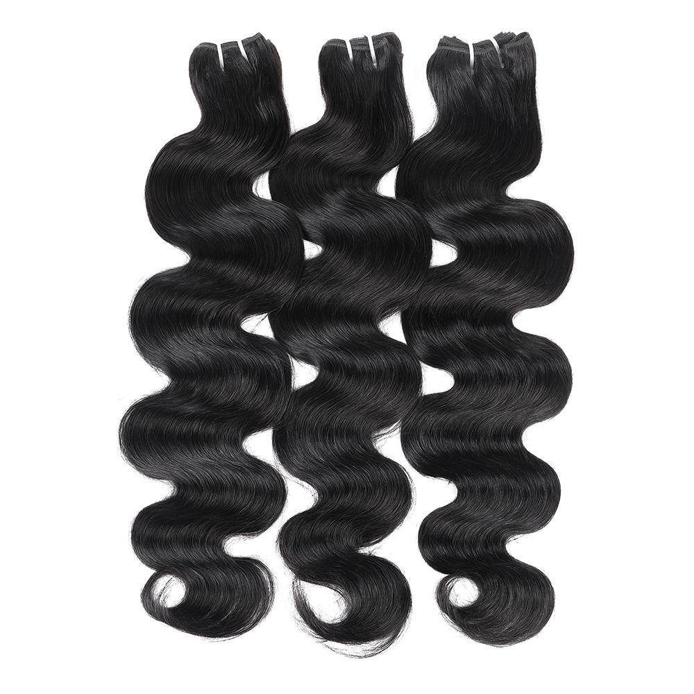 Brazilian Virgin Human Hair Bundles 30inch Body Wave Straight Hair for Quick Weave 1 3 4 Bundles Natural Black Traditional Sew in Extension