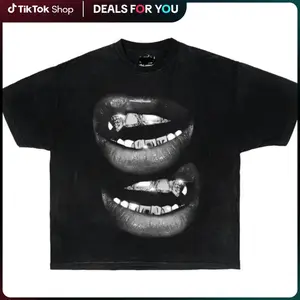 Grin Fang Mouth Garment-Dyed Boxy Shirt