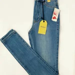 Pantalones vaqueros ajustados elásticos de cintura alta para mujer, pantalones largos de tubo con botones Vintage, pantalones informales estrechos y rectos con caderas