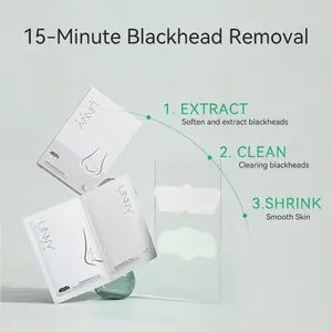 UNNY CLUB Blackhead Clear Nose Pack Set: 3-Step System for Deep Extraction & Pore Care with Tetrahydropiperine for Effective Acne Skin Care