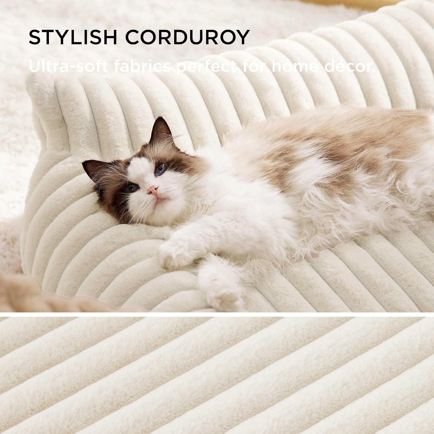 Cute Cat Couch for Pets - Fluffy Dog Bed Small Medium Size Dog with Premium Soft Corduroy Fleece, Pet Sofa with Removable Washable Cover, Supportive Couch Bed for Small Dogs, Four-Season Sleeping Basket Style Cat Bed, Shaped Beds Cute Cat Couch for Pets - Fluffy Dog Bed Small Medium Size Dog with Premium Soft Corduroy Fleece, Pet Sofa with Removable Washable Cover, Supportive Couch Bed for Small Dogs, Four-Season Sleeping Basket Style Cat Bed, Shaped Beds