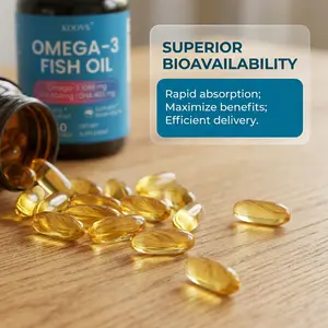 Micro Ingredients Supreme Omega-3 Fish Oil Burpless Softgels | Ultra High EPA & DHA rTG Form with Vitamin D3 | Wild-Caught Cold Deep-Sea Fish | Lemon Flavor Easy to Swallow
