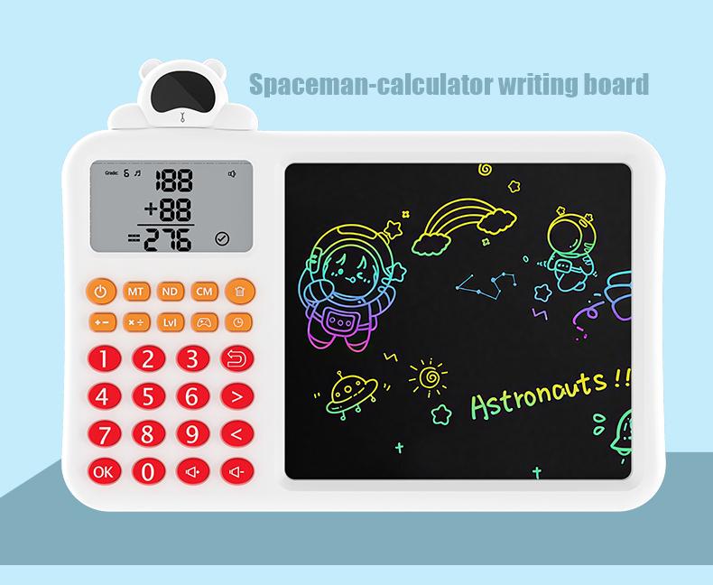 2-in-1 Kids Math Learning Tablet 3-8, Calculator + LCD Writing Board, + − × ÷ Practice, Column Math, Timed Drills