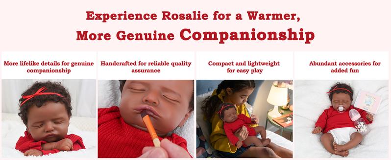 [WOOROY] Reborn Baby Doll - 20 In Black & Brown Skin & African American Skin Doll Rosalie, Soft Cloth Body, Short Curly Hair, Birthday & Christmas Gift for Kids 3+ Reborndolls